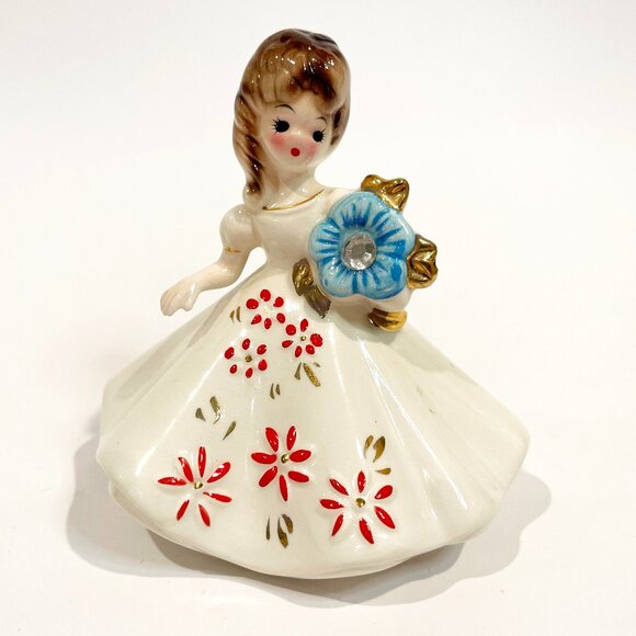 Josef Originals December Zircon Figurine Birthstone Birthday Girl Vintage - Picture 1 of 6